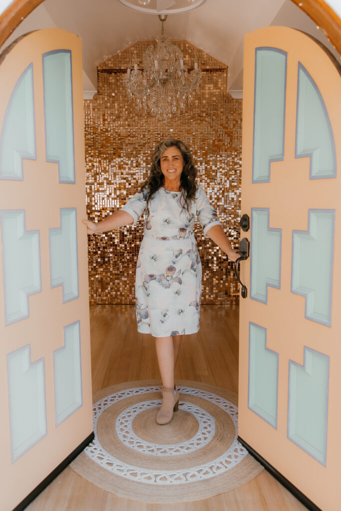 Celebrant opens the doors to the marriage office